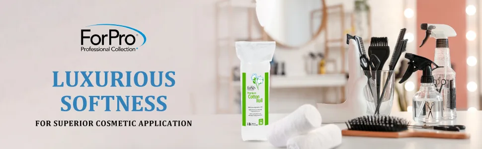 ForPro Professional Collection Premium Cotton Roll for Cosmetic Application and Product Removal White 12 Wide 1 Lb. - product information 1