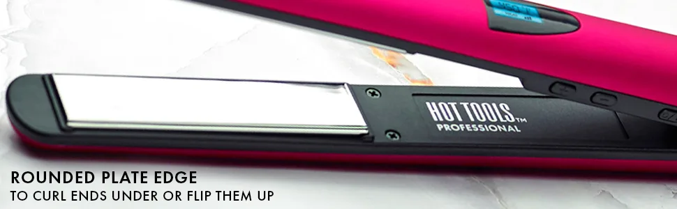 Hot Tools Pro Artist Titanium Digital Flat Iron | One Pass Micro Shine Styles (1 in) - flatiron; flatirons; straightener; straighteners; hairstraighteningiron; hottools; titanium