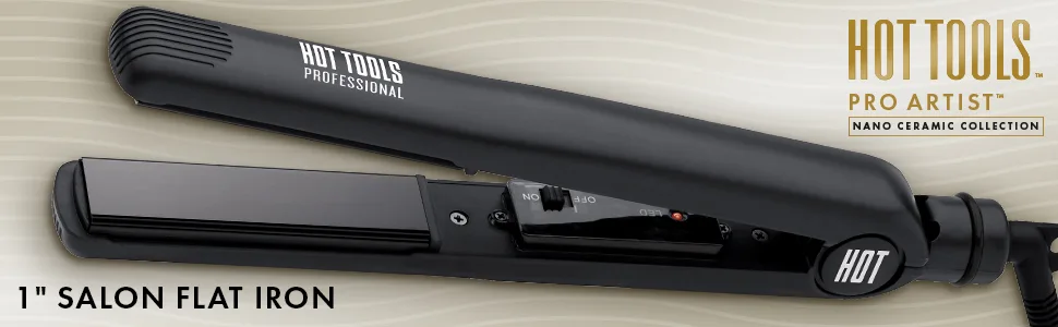 Hot Tools Professional Nano Ceramic Flat Iron for Smooth Styles 1 Inch - flatiron; flatirons; straightener; straighteners; hairstraightener; hairstraighteners; ceramic