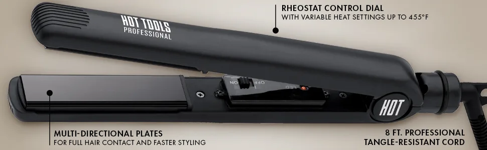 Hot Tools Professional Nano Ceramic Flat Iron for Smooth Styles 1 Inch - flatiron; flatirons; straightener; straighteners; hairstraightener; hairstraighteners; ceramic