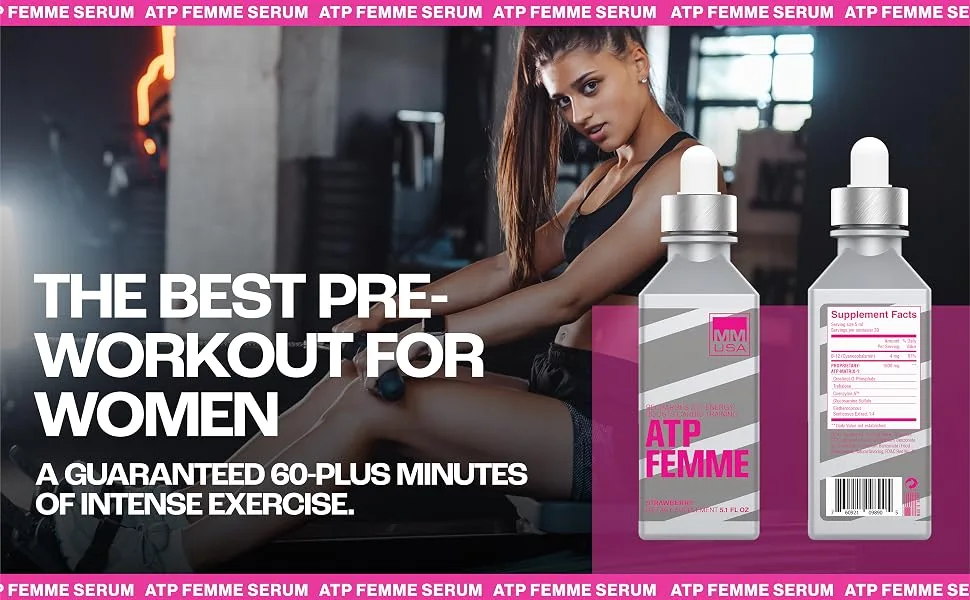 ATP Femme Creatine Serum. Boost Workouts Stamina & Power. No Bloating & Dehydration. Rapid Energy for Superior Performance. Lean Muscle Builder. With Amino Acids. Fast-Acting. Grape 5.1 Fl Oz - Provides gentle energizing boost without jitters or rash, Builds lean muscle mass, Vegan