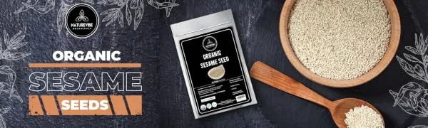 Naturevibe Botanicals Organic Sesame Seeds - 1lb , White | Gluten-Free & Non-GMO | Keto Friendly (16 Ounces) Packaging may vary - sesame seeds