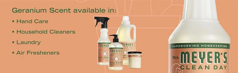MRS. MEYER'S CLEAN DAY All-Purpose Cleaner Spray Geranium 16 fl. oz - Geranium scent available in hand care, body care, household cleaners, laundry, air fresheners