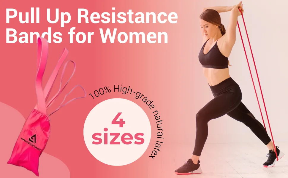  4 Sizes Perfect Stix Pull Up Resistance Bands for Women - Pull Up Assistance Exercise Bands. Resistance Bands for Working Out Stretching Powerlifting and Fitness - exercise bands