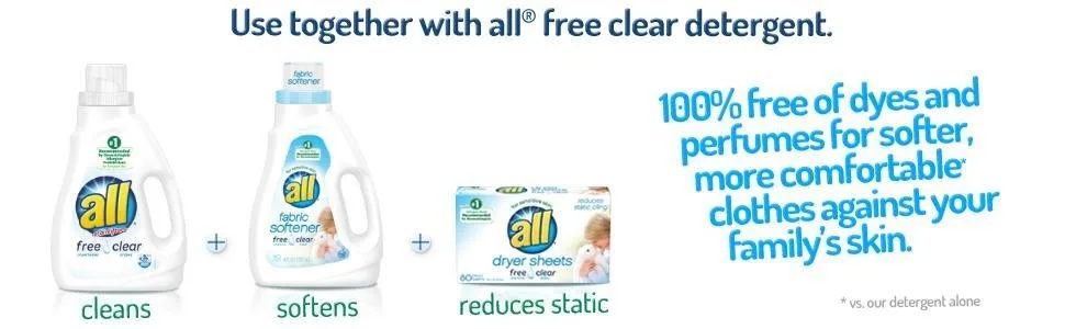 all Concentrated Fabric Softener Liquid 40 Loads-Free & Clear-32 oz - product information 2