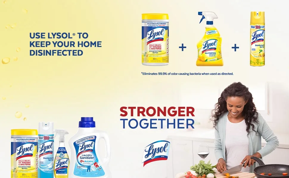 Lysol Multi-Surface Cleaner Sanitizing and Disinfecting Pour to Clean and Deodorize Sparkling Lemon & Sunflower Essence 144 Fl Oz - Use Lysol to Keep your Home Disinfected