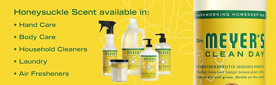 MRS. MEYER'S CLEAN DAY Liquid Dish Soap Biodegradable Formula Honeysuckle 16 fl. oz - honeysuckle scent hand care body household cleaners laundry air fresheners