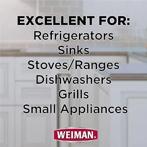 Weiman Stainless Steel Cleaner and Polish Trigger Spray - Protects Against Fingerprints and Leaves a Streak-less Shine - 12 Ounce - For refrigerators sinks stove ranges dishwashers grills small appliances
