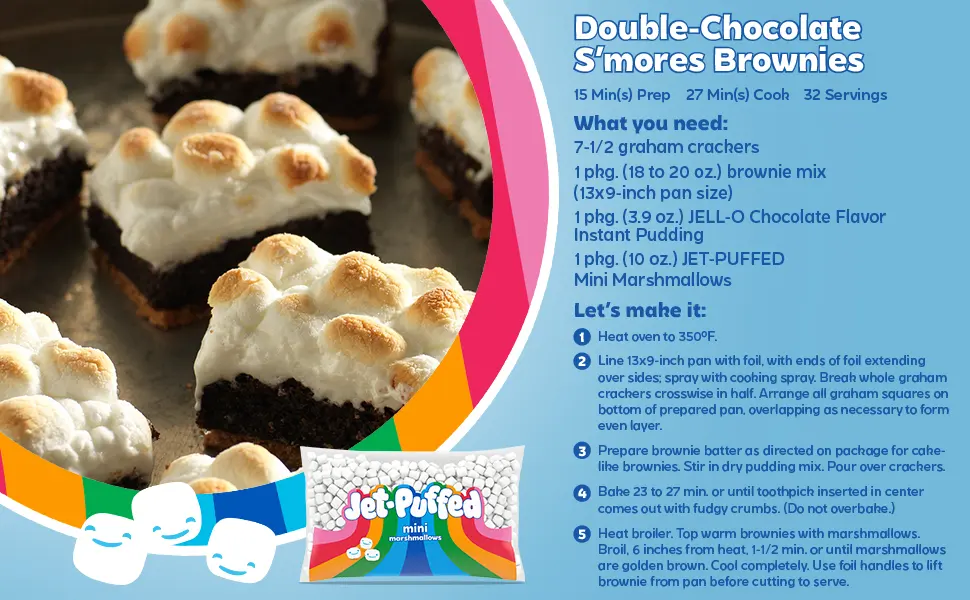 Jet-Puffed Marshmallows 12 Oz Bag 12 Ounce - JetPuffed Double Chocolate S