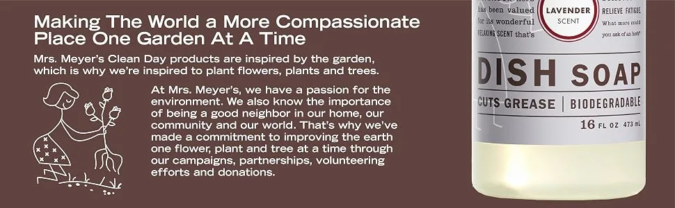 MRS. MEYER S CLEANDAY Dish Soap Lavender 16 floz - world compassionate garden