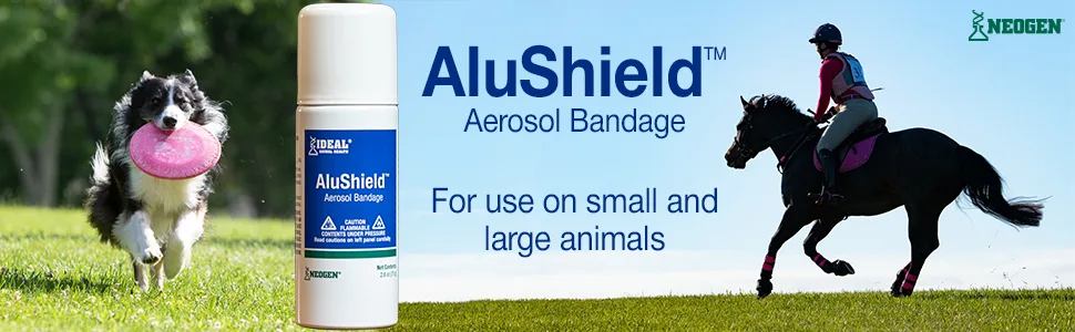 Neogen Ideal AluShield Aerosol Bandage 2.6 oz - AluShield Aerosol Bandage for use on small and large animals