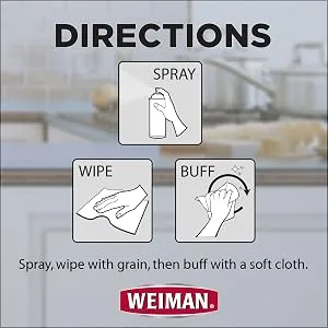 Weiman Stainless Steel Cleaner and Polish Spray Fights Fingerprints Leaves No Streaks 12 Oz - Spray Wipe Buff