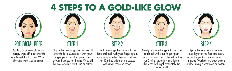 Nature's Essence Glowing Gold Facial Kit (60Grams+15ML) - product information 2