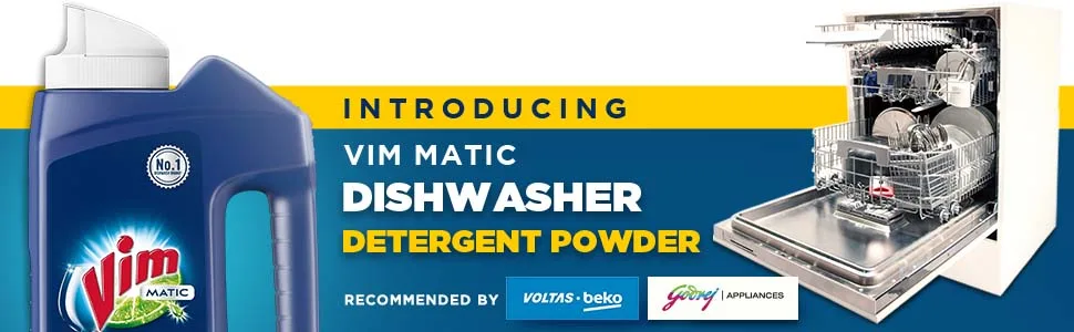 Vim Matic Dishwash Detergent Powder 1 kg | Suitable For All Dishwashers | With Powerful Enzymes To Cut Through Grease And Tough Stains - product information 1