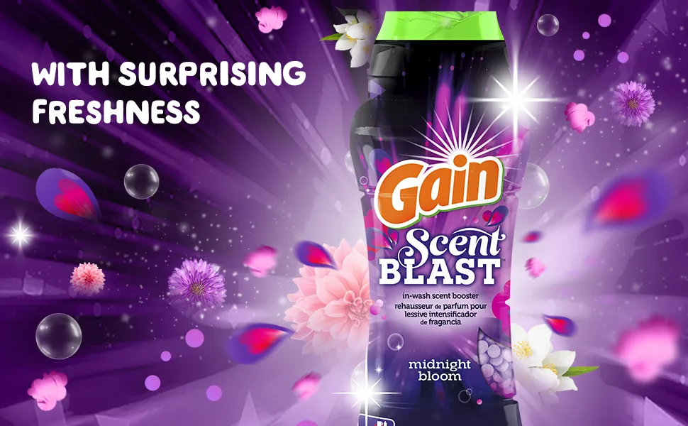GAIN Fireworks Scent Blast in-wash Scent Booster Beads Midnight Bloom 13.5 oz - Gain Fireworks Scent Blast Midnight Bloom scent booster beads with surprising freshness
