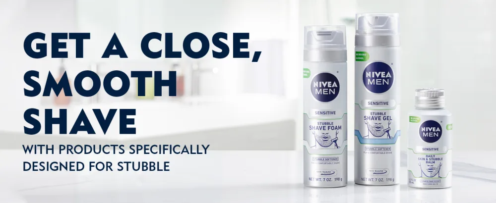 Nivea Men Sensitive Skin & Stubble Shave Foam - Beard Softener For Men - 7 Fl Oz. Can - smooth shave, designed for stubble, nivea men, clippers for men, gifts for men, trimmer for men