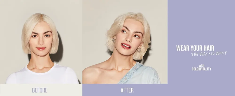 KMS ColorVitality Intense Gloss Treatment 100 ml - Before and after with ColorVitality