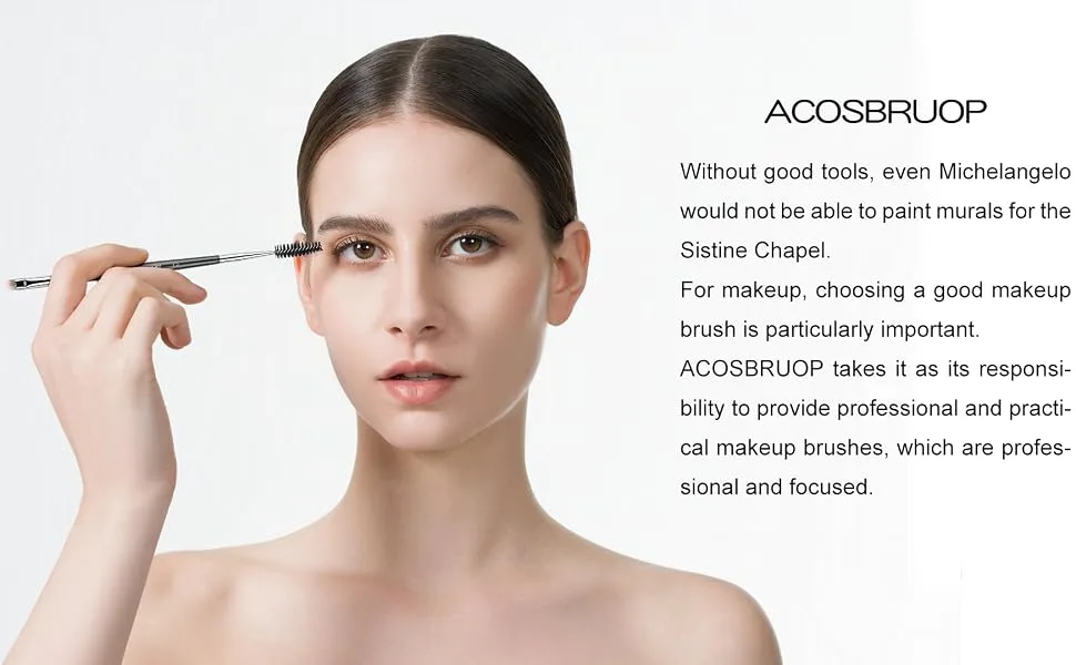 Eyebrow Brush and Spoolie Brush Professional Angled Brow Brush or Eyeliner Brush - mascala