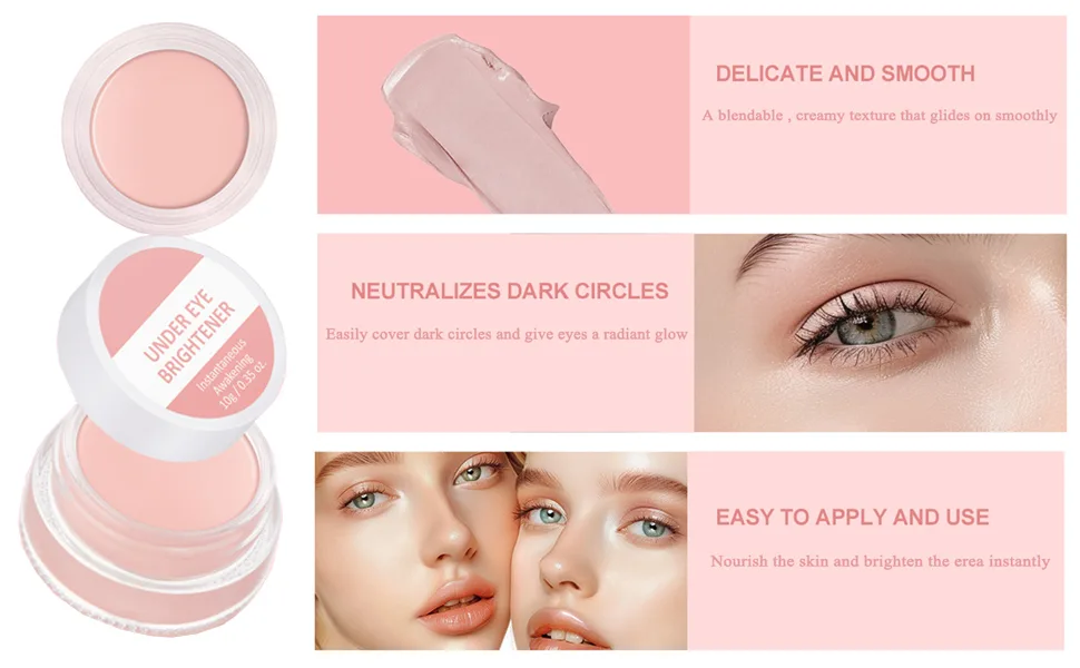 Under Eye Brightener Concealer Full Coverage for Dark circles Lightweight Radiant Cream Under Eye Concealer - A blendable , creamy texture that glides on smoothly