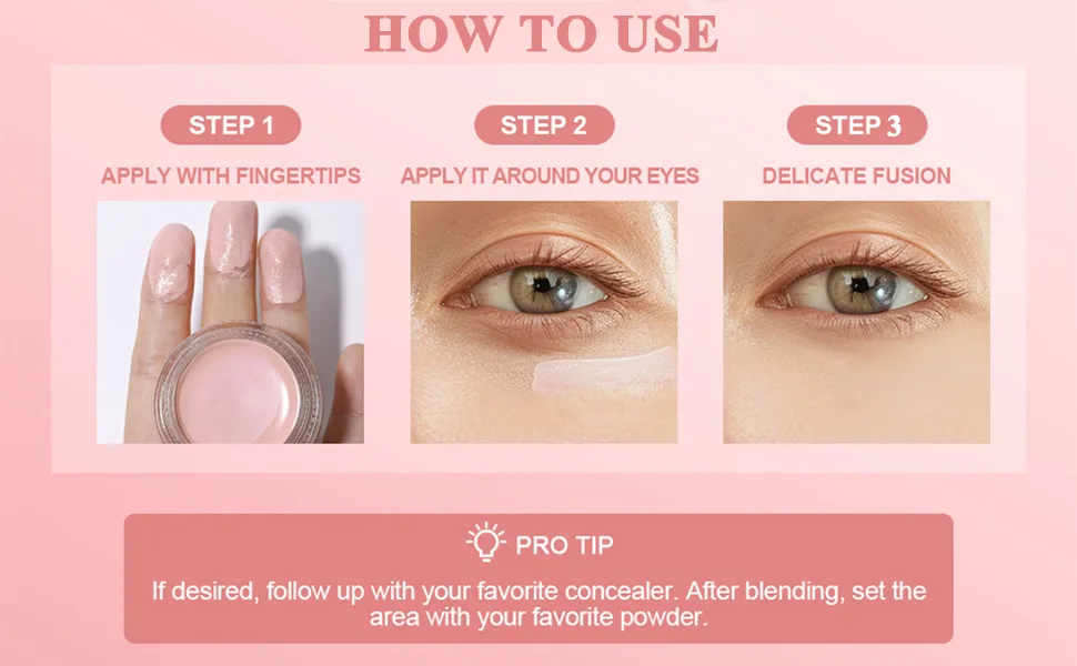 Under Eye Brightener Concealer Full Coverage for Dark circles Lightweight Radiant Cream Under Eye Concealer - How to use