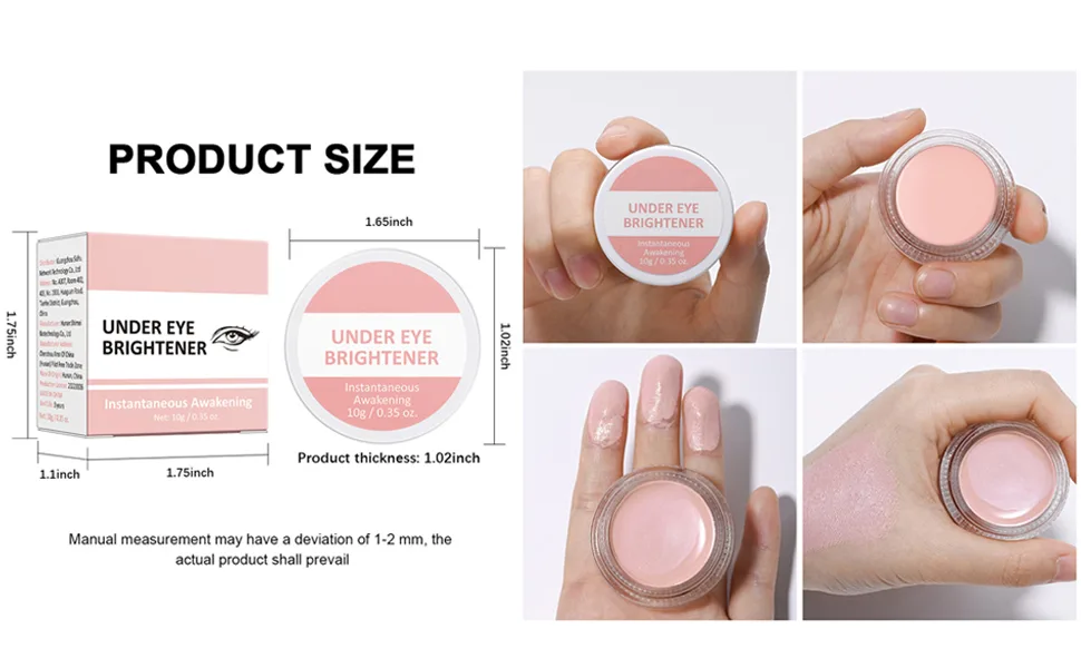Under Eye Brightener Concealer Full Coverage for Dark circles Lightweight Radiant Cream Under Eye Concealer - Product size