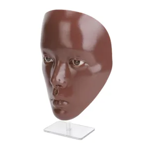Makeup Practice Board Realistic Silicone Full Face Makeup Application Ideal for Makeup Beginners Beauty Trainers (Black) Black Pink - 1416230059012-2