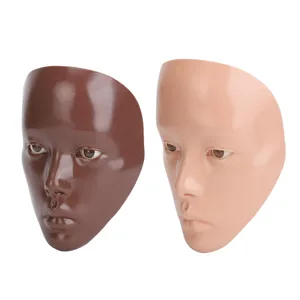Makeup Practice Board Realistic Silicone Full Face Makeup Application Ideal for Makeup Beginners Beauty Trainers (Black) Black Pink - 1416230059012-3