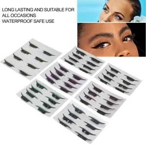 28 Pairs False Eyelashes 7 Colors Reusable Eyelashes Stickers Makeup Accessories for Women Girls - 1410210106111-2