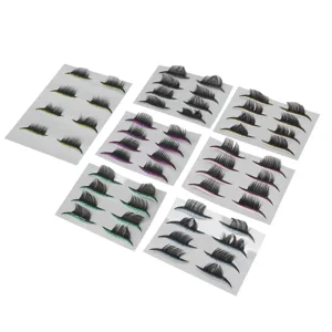 28 Pairs False Eyelashes 7 Colors Reusable Eyelashes Stickers Makeup Accessories for Women Girls - 1410210106111-3