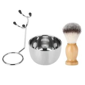 Men's Beard Shaving Set Professional Stainless Steel Bowl Stand Brush Mustache Shaving Tool - product information 2