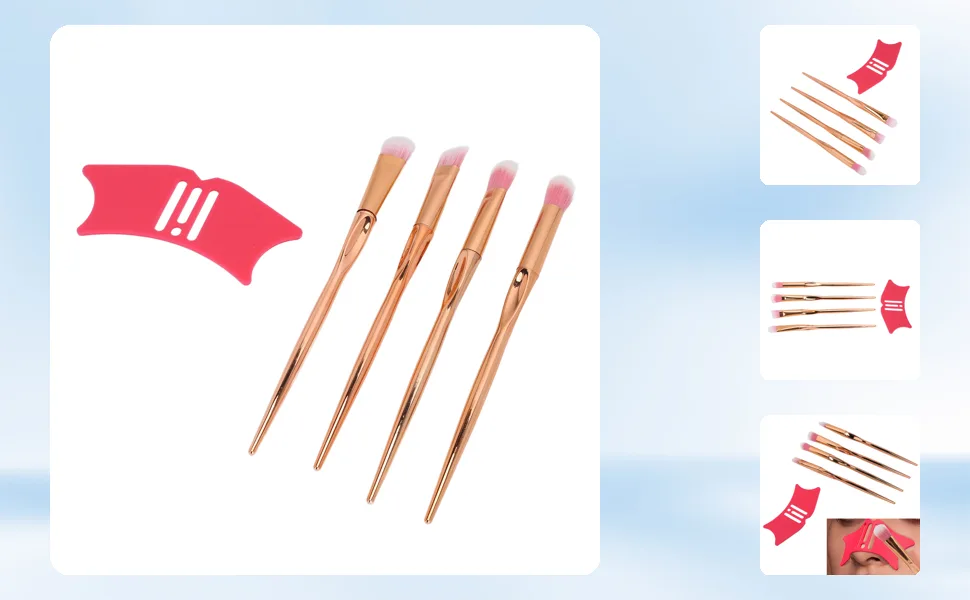 Nose Shadow Tool Multifunctional Silicone Stencil Nose Contouring Stencil Face Makeup with Brush Eyelash Aid for Beauty - 1410230096811-1