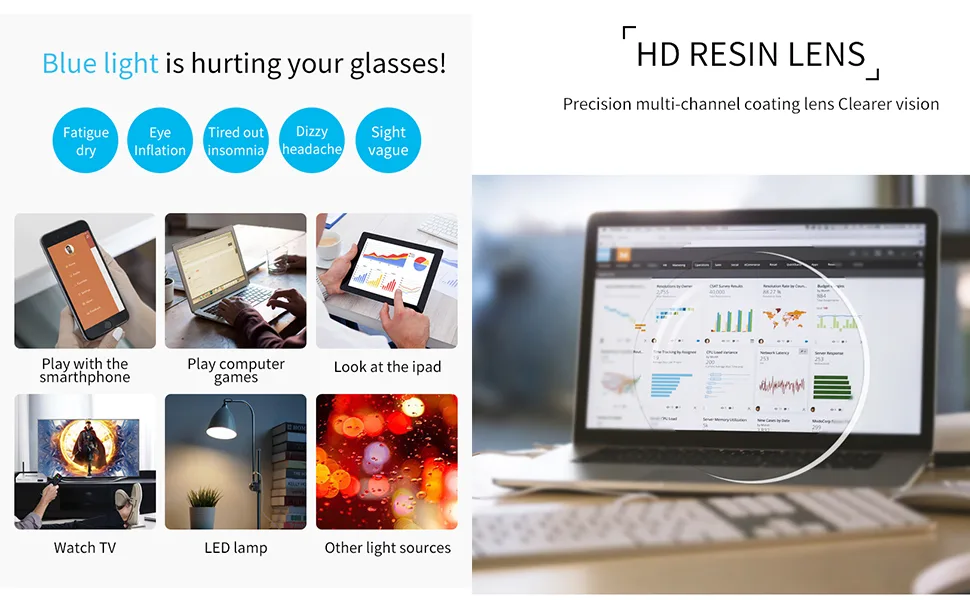 LJCZKA Blue Light Blocking Glasses for Women Men Retro Square Frame Computer Gaming Glasses Anti Eyestrain Eyeglasses Blueleopardclear - Blue Light Blocking Glasses