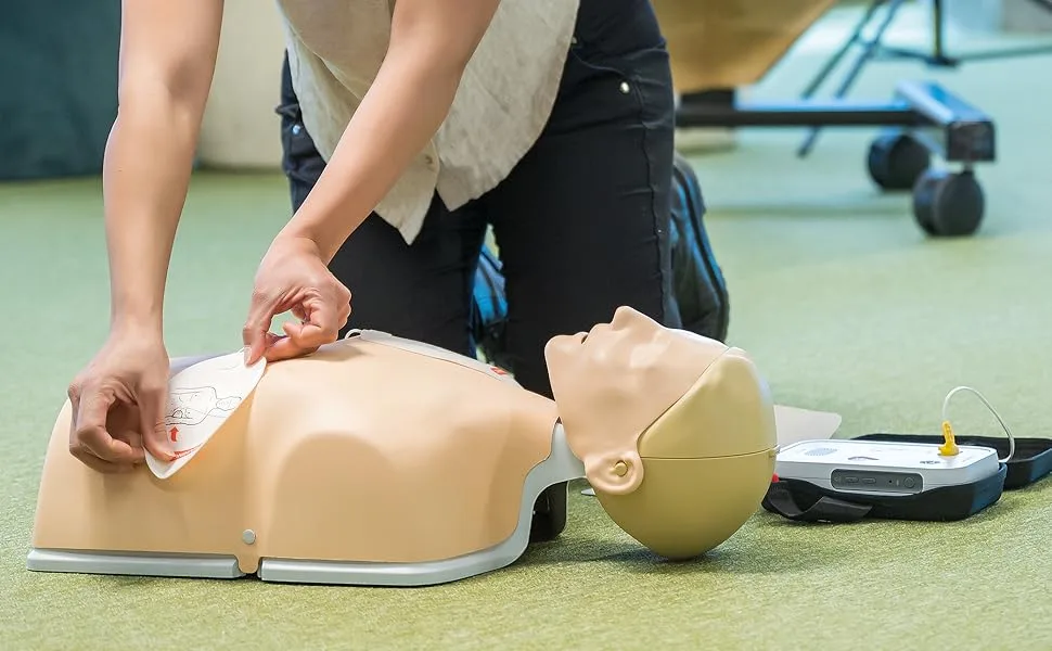 Laerdal AED Trainer Pads - Applying Pads during cpr and aed training session