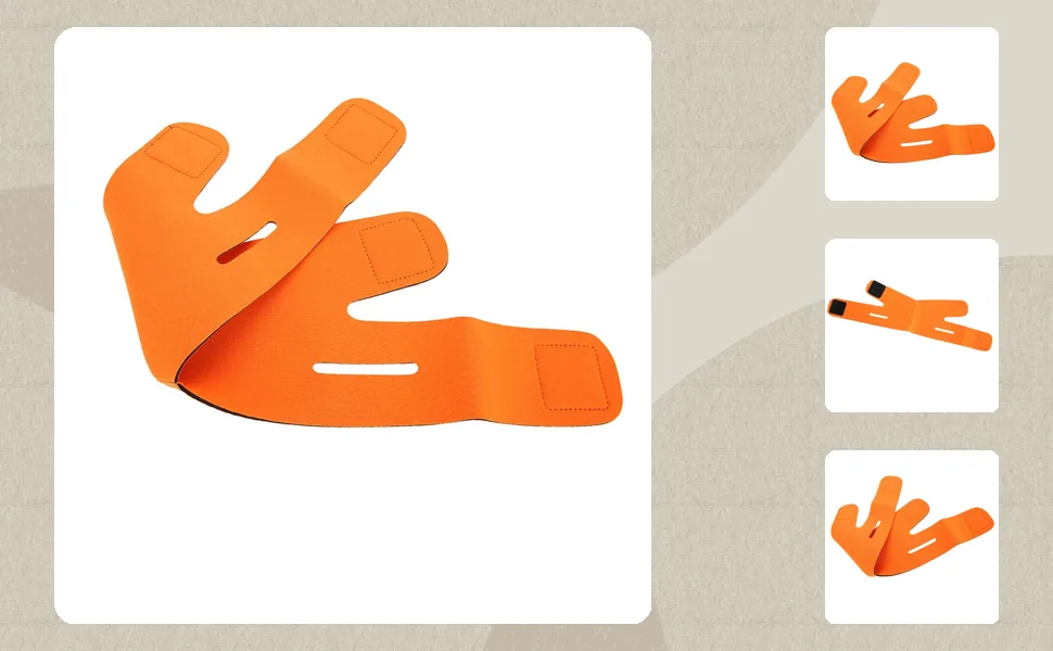 Face Slimming Bandage Belt FaceLift Tool for Double Chin and Skin Strap (Orange) - JM11732-01-1