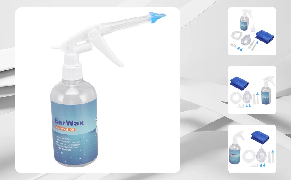 Ear Kits 500ml Ear Washer Spray Bottle System with Professional Ear Muff Ear Wax Removal Tool for Home - 3117220246211-1