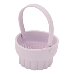 Makeup Brush Cleaner Bowl Foldable Silicone Makeup Cleaning Tools for Brushes Sponge and Puff Portable Make Up Brush Cleaner for Travel - product information 2