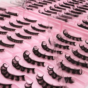 10 Pairs of 3D Russian False Eyelashes DD Curved Thick Chemical Fiber Lifelike Lashes (black) - 10343450-3