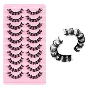 10 Pairs of 3D Russian False Eyelashes DD Curved Thick Chemical Fiber Lifelike Lashes (black) - product information 2