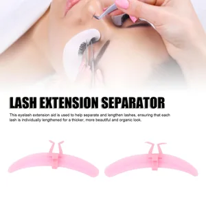 Eyelash Separator Tool Washable Reusable Silicone Eyelash Extension Separator with Lash Separator Base and Lash Isolation Helper Lash Extension Assisted Tool for Beauty Salon Rose Red - 1414240031411-2
