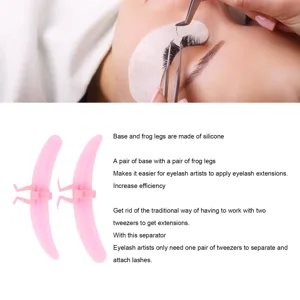 Eyelash Separator Tool Washable Reusable Silicone Eyelash Extension Separator with Lash Separator Base and Lash Isolation Helper Lash Extension Assisted Tool for Beauty Salon Rose Red - 1414240031411-3