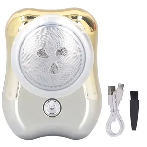Electric Beard Clipper Highly Effective Fast Charging Portable Waterproof Mini Electric Beard Trimmer for Home Travel (Gradient Gold) - product information 2