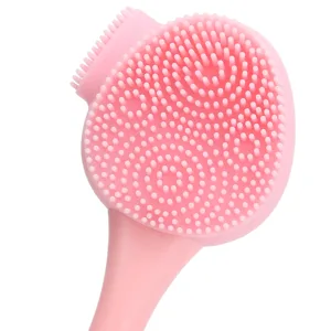 Silicone Facial Mask Cleansing Brush Soft Material Deeply Remove Blackheads Massage Skin Smooth Comfortable Handle for Easy Hold () pink - 3112210008412-2