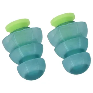 Pair of Silicone Noise Reduction Earplugs Soft Waterproof Reusable Christmas Tree Shape Hearing Blue Yellow - AF02259-3