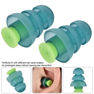Pair of Silicone Noise Reduction Earplugs Soft Waterproof Reusable Christmas Tree Shape Hearing Blue Yellow - AF02259-3