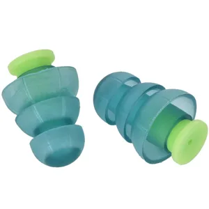 Pair of Silicone Noise Reduction Earplugs Soft Waterproof Reusable Christmas Tree Shape Hearing Blue Yellow - product information 2