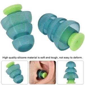 Pair of Silicone Noise Reduction Earplugs Soft Waterproof Reusable Christmas Tree Shape Hearing Blue Yellow - product information 6