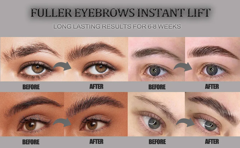 Brow Lamination Kit Eyebrow Lamination Kit Professional DIY Eyebrows Lift Styling Kit for Fuller and Messy Eyebrows Wake Up Fuller Feathered Eyebrows Lasting 6-8 Weeks Suitable for Salon Home Use - eyebrows instant lift