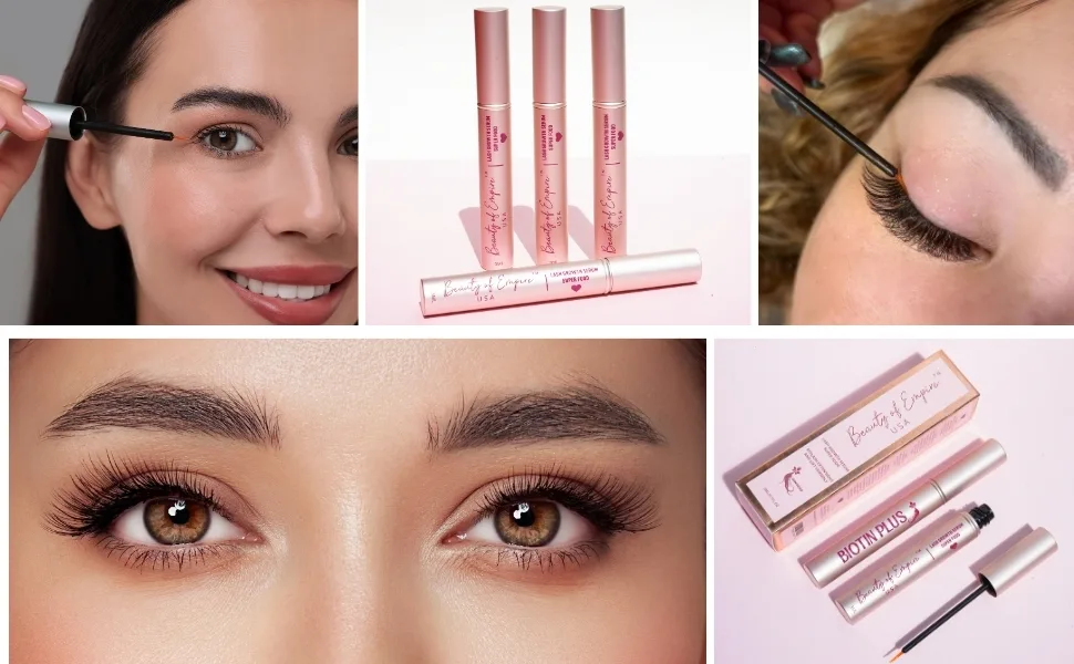 2 In 1 Lash & Brow Growth Serum - Premium Enhancing Serum with Advanced Formula to Boost Longer Fuller & Thicker Luscious Lashes with Biotin Ginseng Natural Lashes & Extensions - Applications