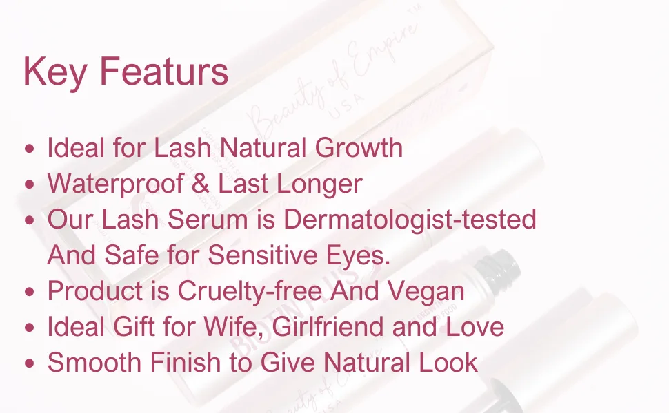 2 In 1 Lash & Brow Growth Serum - Premium Enhancing Serum with Advanced Formula to Boost Longer Fuller & Thicker Luscious Lashes with Biotin Ginseng Natural Lashes & Extensions - Key Features