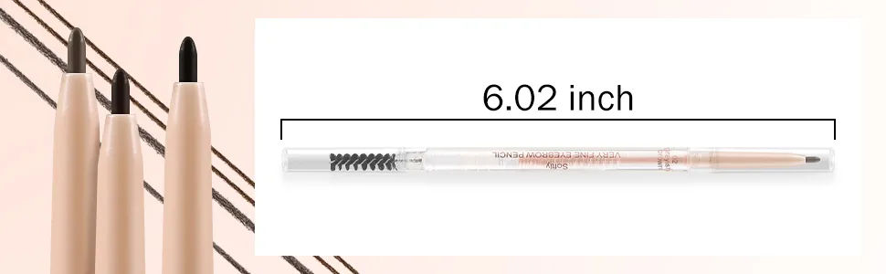 Boobeen Precision Eyebrow Pencil Micro Waterproof Brow Pen with Spoolie Brush Long Lasting Eyebrow Colors Create Perfectly Natural Brow Shaper coffee - Precision Eyebrow Pencil Size